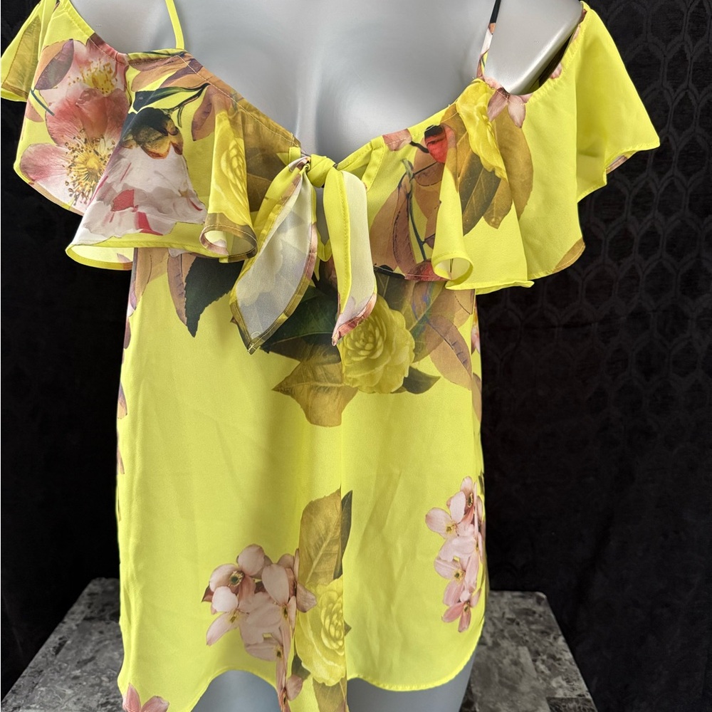 BOLD elements Yellow Pink Tie Front Camisole
